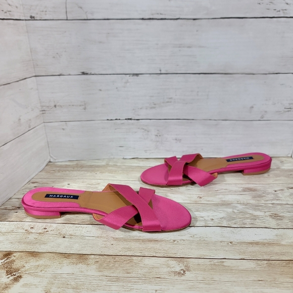 Margaux NWOB The Slide Sandals in pink orchid satin EU 38 - Picture 11 of 11